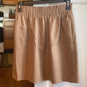 Jcrew khaki elastic waisted pocketed lined skirt